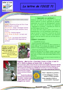 OCCE71 lettre n°44 - 6 Avril 2013 - Apprendre en jardinant